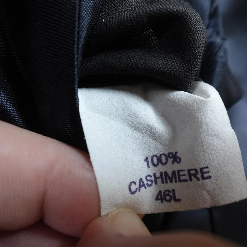 Jos A Bank Blazer Mens 46L Blue Cashmere Button Sport Coat Suit Jacket Top USA